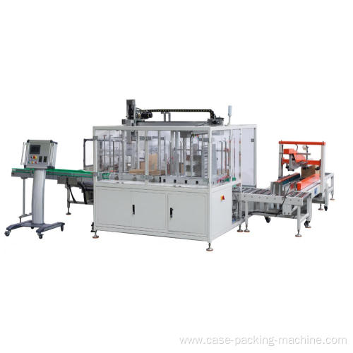 Intelligent Automatic steel Bottle jar top filling Case box Packing Machine